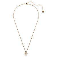 Constella pendant, Round cut, Dancing stone, Pink, 18K rose gold finish