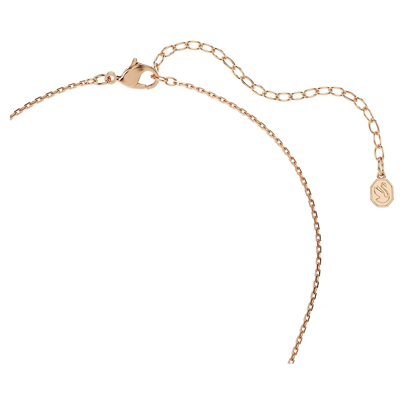 Constella pendant, Round cut, Dancing stone, Pink, 18K rose gold finish