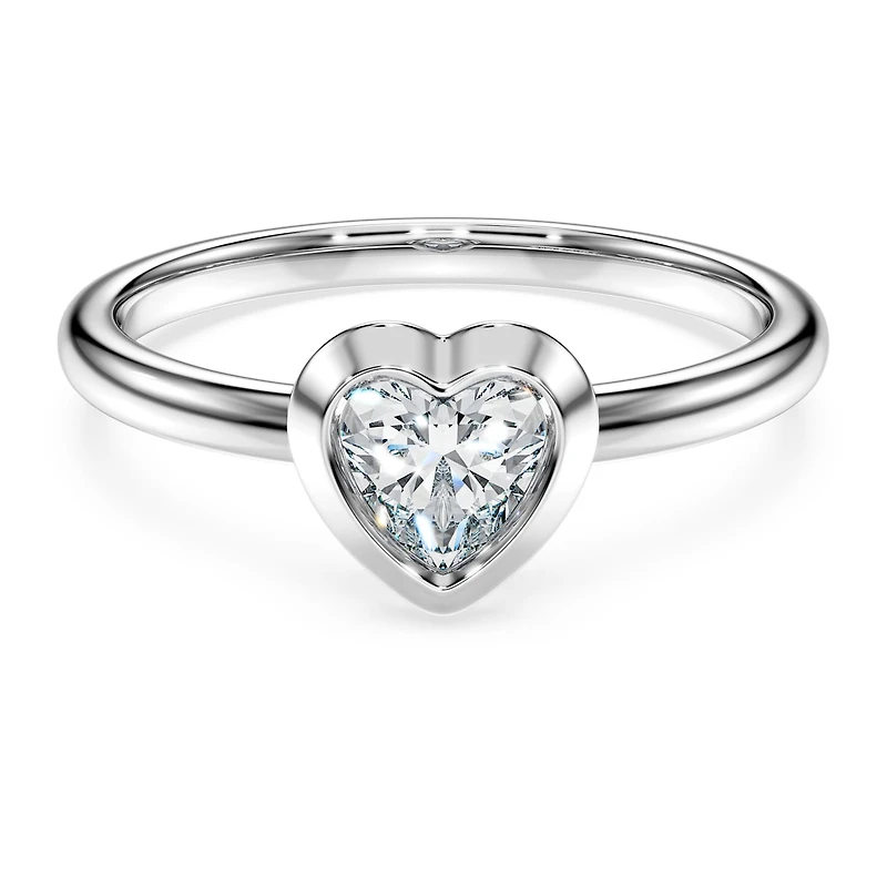 Eternity solitaire ring, Lab-grown diamonds 0.5 ct tw, Heart shape, Sterling silver by SWAROVSKI