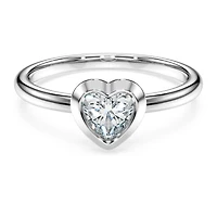 Eternity solitaire ring, Lab-grown diamonds 0.5 ct tw, Heart shape, Sterling silver by SWAROVSKI