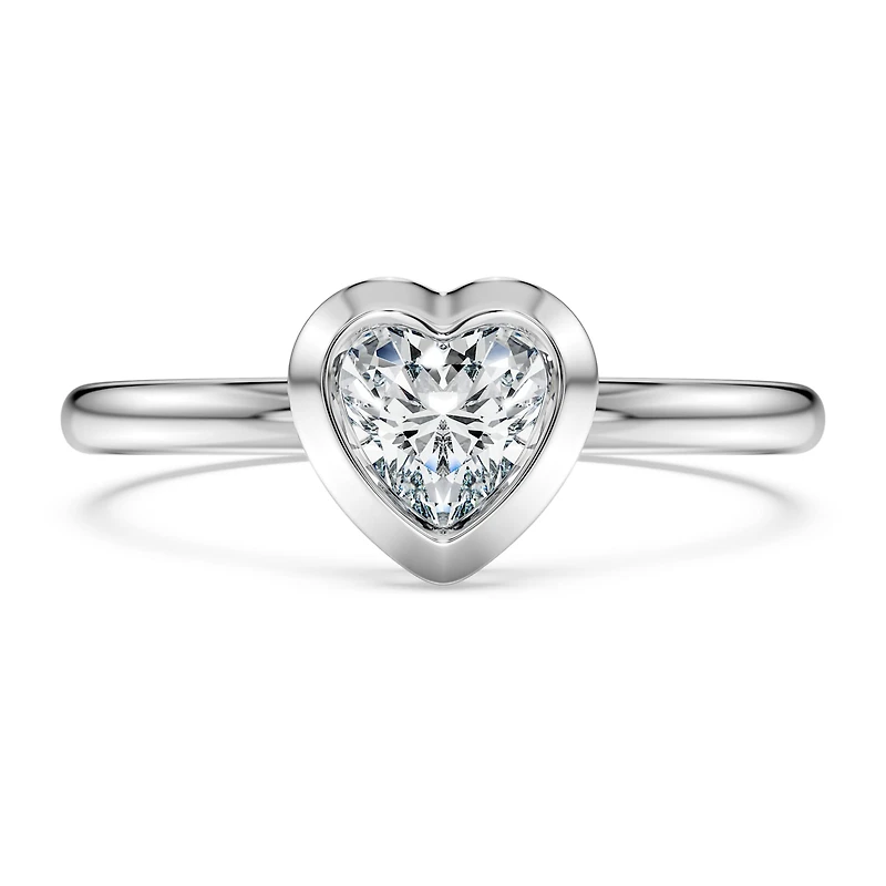 Eternity solitaire ring, Lab-grown diamonds 0.5 ct tw, Heart shape, Sterling silver by SWAROVSKI