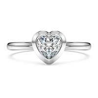 Eternity solitaire ring, Lab-grown diamonds 0.5 ct tw, Heart shape, Sterling silver by SWAROVSKI