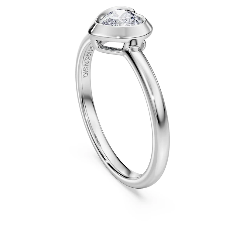Eternity solitaire ring, Lab-grown diamonds 0.5 ct tw, Heart shape, Sterling silver by SWAROVSKI