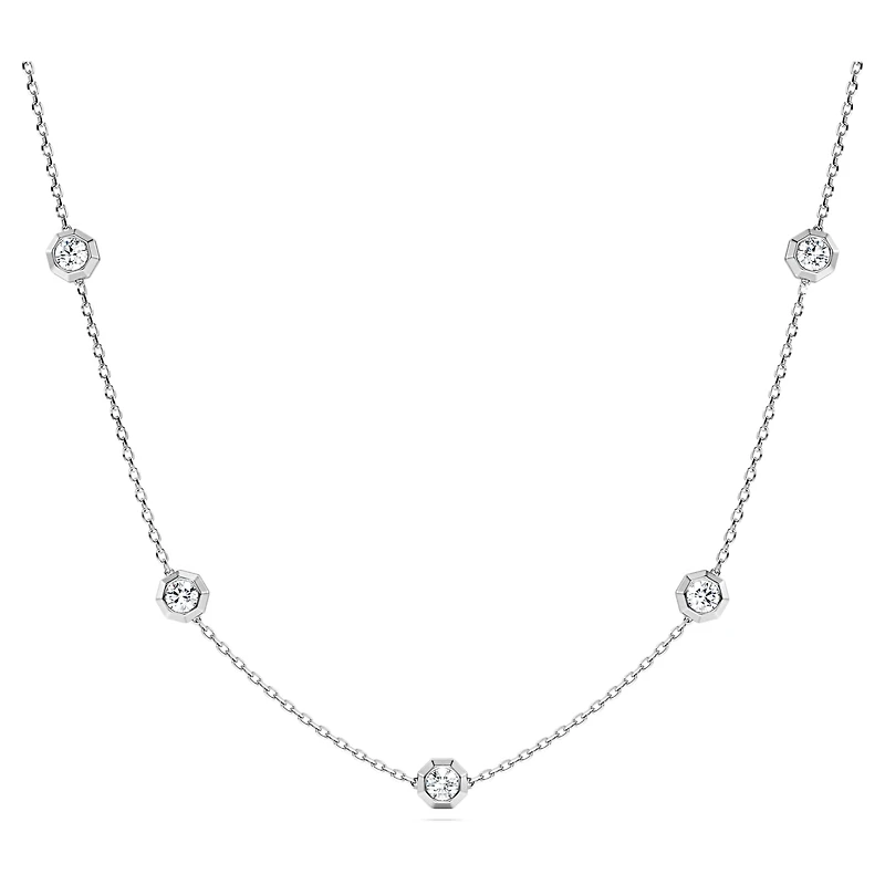 Octagon necklace, Lab-grown diamonds 0.7 ct tw, Round shape, Sterling silver by SWAROVSKI
