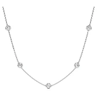 Octagon necklace, Lab-grown diamonds 0.7 ct tw, Round shape, Sterling silver by SWAROVSKI