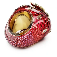 Idyllia motif ring, Mixed cuts, Strawberry, Red, Gold-tone plated by SWAROVSKI