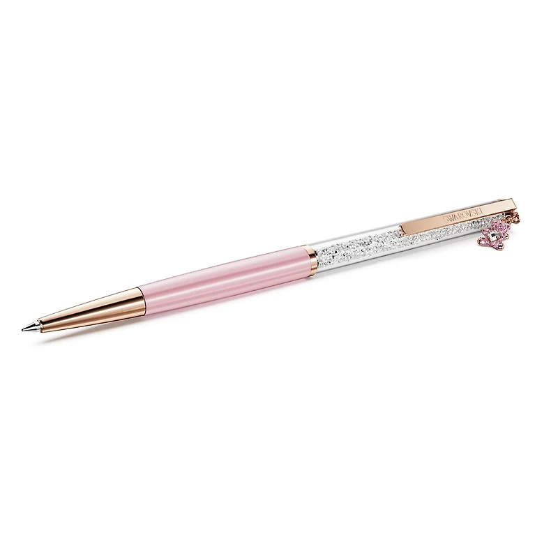 Crystalline ballpoint pen, Teddy, Pink, Pink lacquered, Rose gold-tone plated by SWAROVSKI