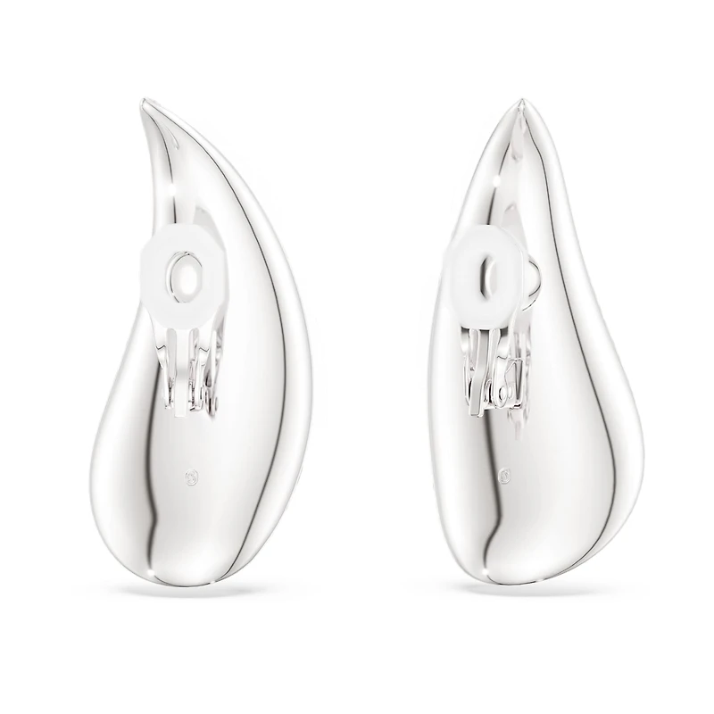 Swarovski Classica clip earrings, Statement, Round cut, White, Sterling silver