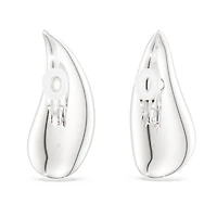 Swarovski Classica clip earrings, Statement, Round cut, White, Sterling silver