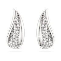 Swarovski Classica drop earrings, Round cut, White, Sterling silver