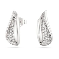 Swarovski Classica drop earrings, Round cut, White, Sterling silver