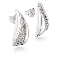 Swarovski Classica drop earrings, Round cut, White, Sterling silver