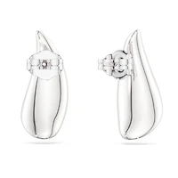 Swarovski Classica drop earrings, Round cut, White, Sterling silver