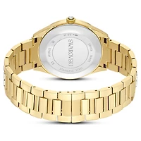 Matrix date watch, Swiss Made, Metal bracelet, gold tone