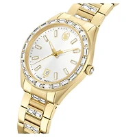 Matrix date watch, Swiss Made, Metal bracelet, gold tone