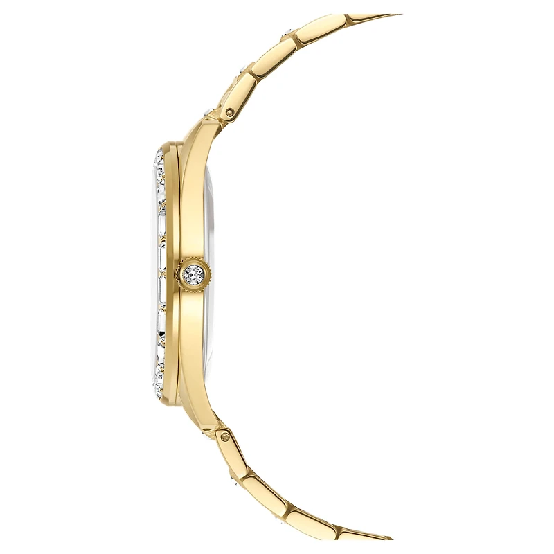 Matrix date watch, Swiss Made, Metal bracelet, gold tone