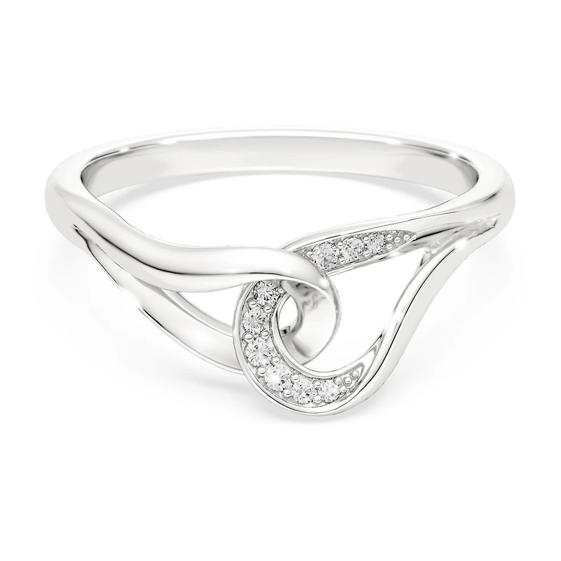 Swarovski Classica ring, Round cut, Interlocking, White, Sterling silver