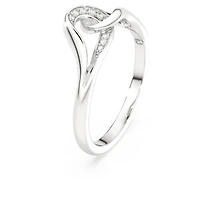 Swarovski Classica ring, Round cut, Interlocking, White, Sterling silver