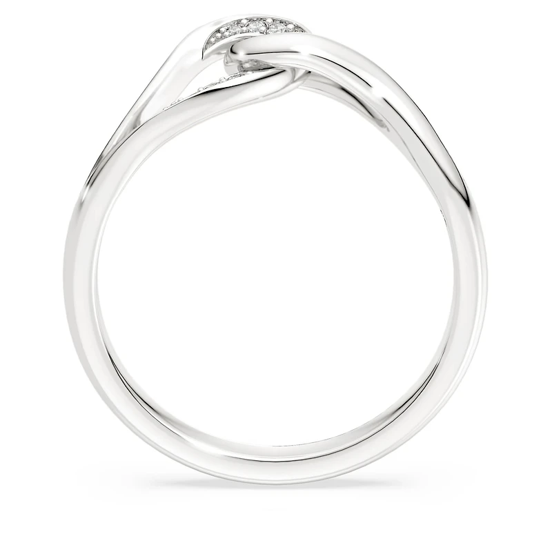 Swarovski Classica ring, Round cut, Interlocking, White, Sterling silver