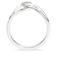 Swarovski Classica ring, Round cut, Interlocking, White, Sterling silver