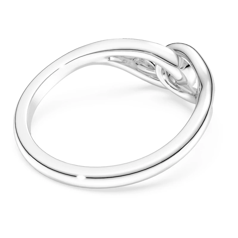 Swarovski Classica ring, Round cut, Interlocking, White, Sterling silver