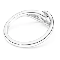 Swarovski Classica ring, Round cut, Interlocking, White, Sterling silver