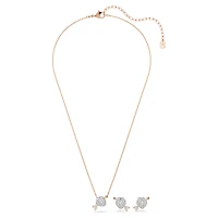 Idyllia set, Mixed cuts, Heart with arrow, White, Rose gold-tone plated by SWAROVSKI