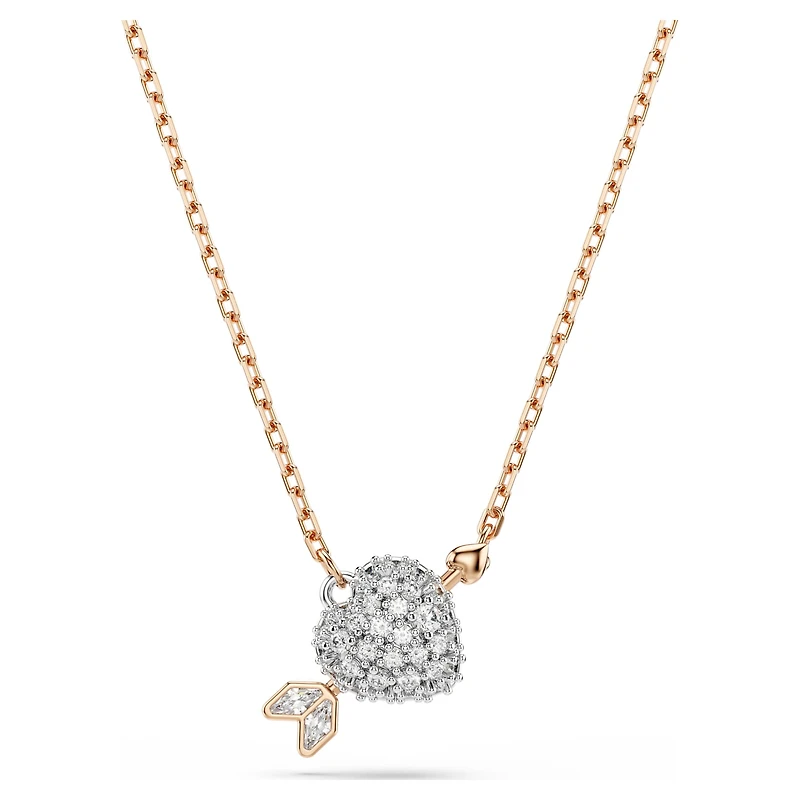 Idyllia set, Mixed cuts, Heart with arrow, White, 18K rose gold finish