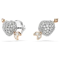 Idyllia set, Mixed cuts, Heart with arrow, White, 18K rose gold finish