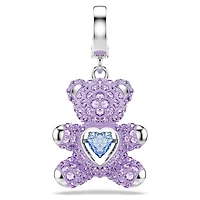 Idyllia charm, Mixed cuts, Teddy, Purple, Rhodium plated by SWAROVSKI