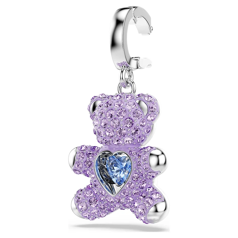 Idyllia charm, Mixed cuts, Teddy, Purple, Rhodium plated by SWAROVSKI