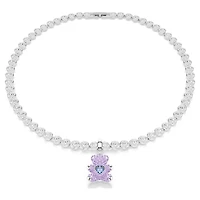 Idyllia charm, Mixed cuts, Teddy, Purple, Rhodium plated by SWAROVSKI