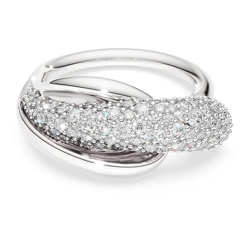 Swarovski Classica cocktail ring, Round cut, White, Sterling silver