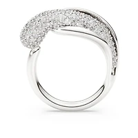 Swarovski Classica cocktail ring, Round cut, White, Sterling silver