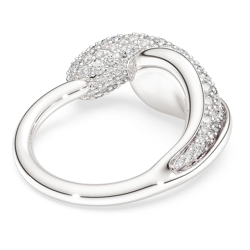 Swarovski Classica cocktail ring, Round cut, White, Sterling silver
