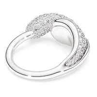 Swarovski Classica cocktail ring, Round cut, White, Sterling silver