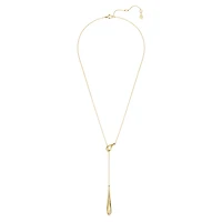 Swarovski Classica Y pendant, Round cut, White, Sterling silver, 18K gold finish