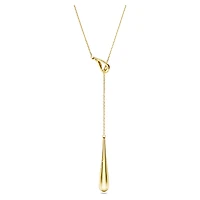 Swarovski Classica Y pendant, Round cut, White, Sterling silver, 18K gold finish