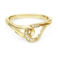 Swarovski Classica ring, Round cut, Interlocking, White, Sterling silver, 18K gold finish