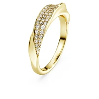 Swarovski Classica band ring, Round cut, White, Sterling silver, 18K gold finish