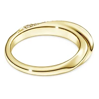 Swarovski Classica band ring, Round cut, White, Sterling silver, 18K gold finish