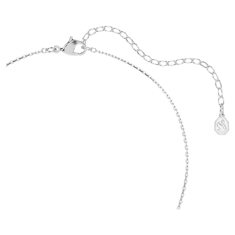 Hyperbola necklace, Round cut, Heart, White, Mixed metal finish