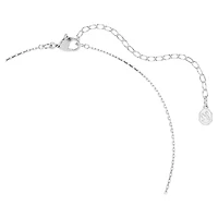 Hyperbola necklace, Round cut, Heart, White, Mixed metal finish
