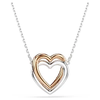 Hyperbola necklace, Round cut, Heart, White, Mixed metal finish