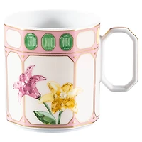 Idyllia coffee cup with saucer, Porcelain, Crystal print motif, flower, Multicoloured by SWAROVSKI