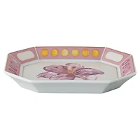 Idyllia tray, Porcelain, Crystal print motif, Flower, Small, Pink by SWAROVSKI