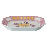 Idyllia tray, Porcelain, Crystal print motif, flower, Large, Pink by SWAROVSKI