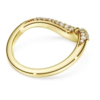 Swarovski Classica open ring, Round cut, White, Sterling silver, 18K gold finish