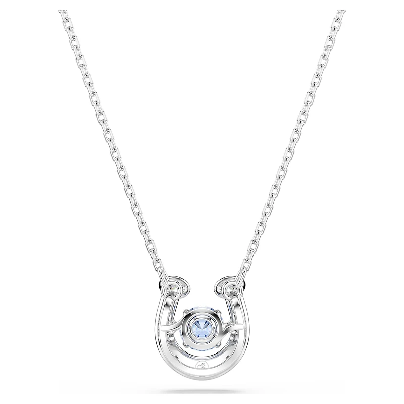 Symbolica pendant, Round cut, Pavé, Horse shoe, Blue, Rhodium plated by SWAROVSKI