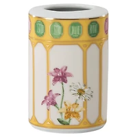 Idyllia vase, Porcelain, Crystal print motif, flower, Yellow by SWAROVSKI